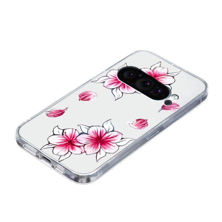 For Google Pixel 9 Colored Drawing Pattern Transparent TPU Phone Case(Sakura) by buy2fix