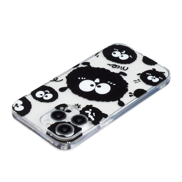 For iPhone 16 Pro Max Colored Drawing Pattern Transparent TPU Phone Case(Black Eye) by buy2fix