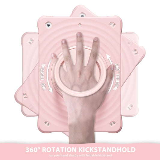 For iPad 10.2 2021 / 2020 / 2019 Rotation Handle Holder Silicone Hybrid PC Tablet Case(Pink) - iPad 10.2 Cases by buy2fix | Online Shopping UK | buy2fix