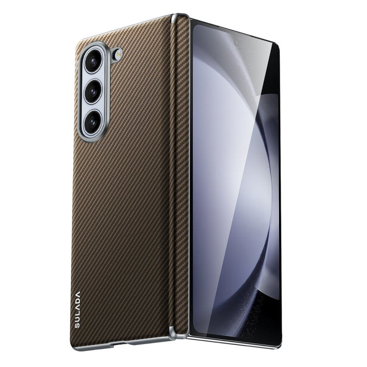 For Samsung Galaxy Z Fold6 SULADA 600D Kevlar Texture PC Shockproof Phone Case(Brown) - Galaxy Z Fold6 5G Cases by SULADA | Online Shopping UK | buy2fix