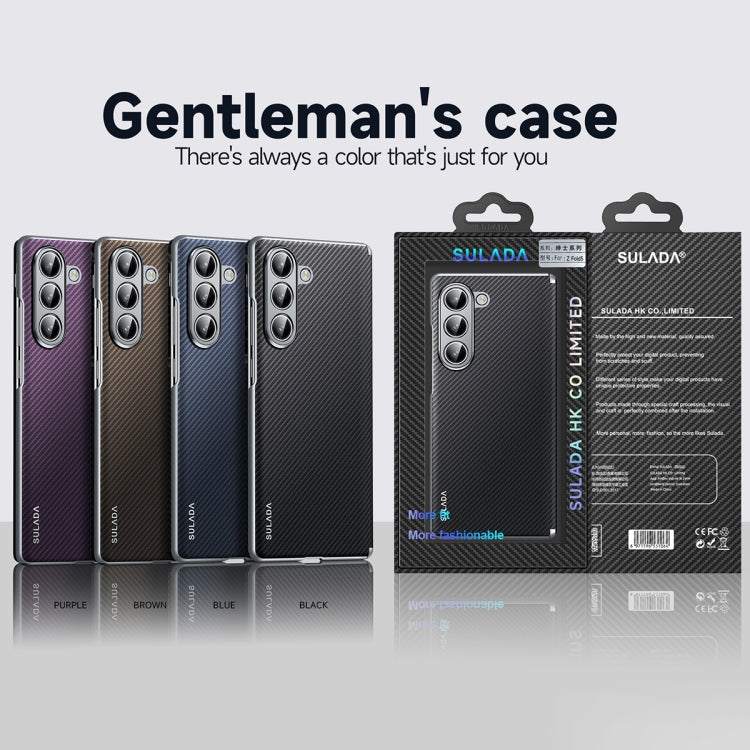 For Samsung Galaxy Z Fold6 SULADA 600D Kevlar Texture PC Shockproof Phone Case(Purple) - Galaxy Z Fold6 5G Cases by SULADA | Online Shopping UK | buy2fix