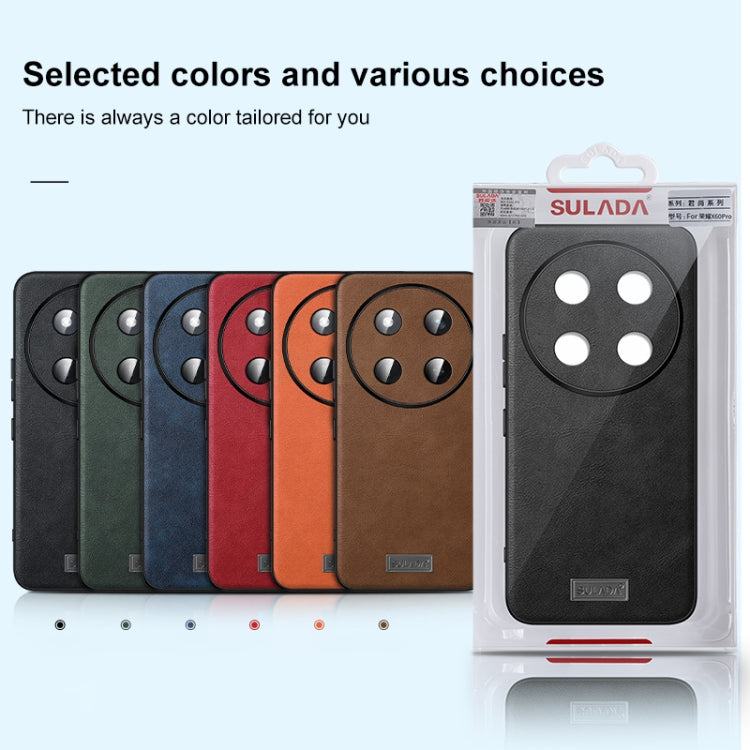 For Honor 200 SULADA Shockproof TPU Hybrid Handmade Leather Phone Case(Red) - Honor Cases by SULADA | Online Shopping UK | buy2fix