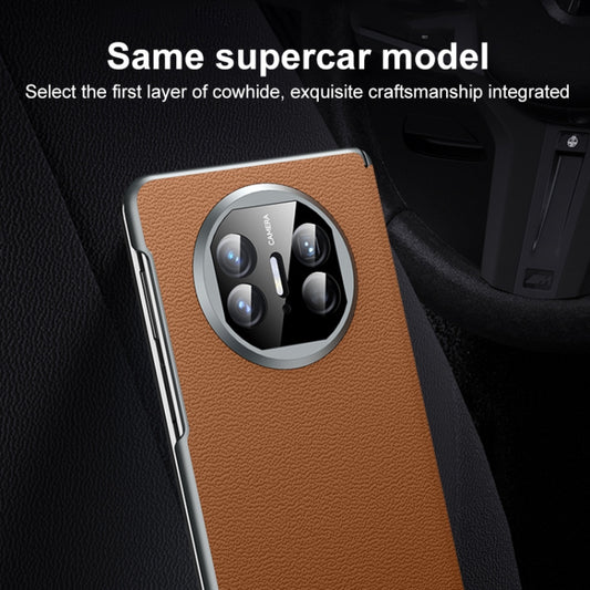 For Huawei Mate X5 SULADA Frameless Top Layer Cowhide Leather + PC Phone Case(Black) by SULADA