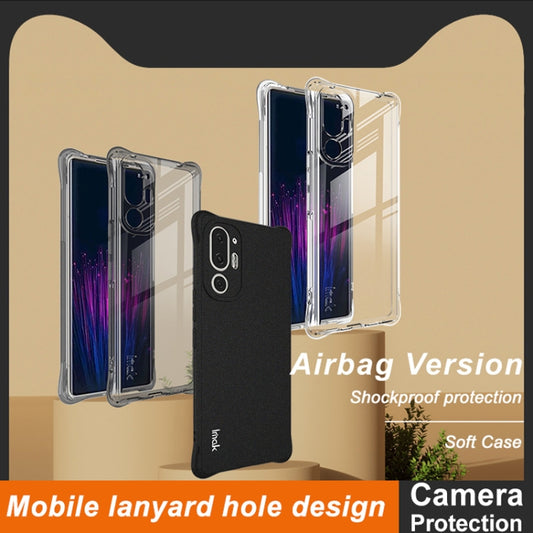 For HTC U24 Pro imak Shockproof Airbag TPU Phone Case(Transparent Black) - More Brand by imak | Online Shopping UK | buy2fix