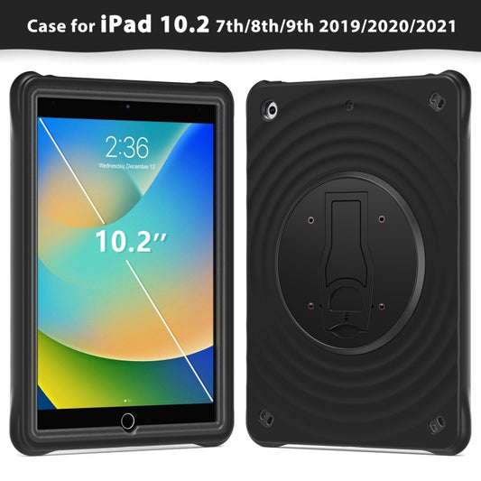 For iPad 10.2 2021 / 2020 / 2019 Holder Silicone Hybrid PC Tablet Case(Black) - iPad 10.2 Cases by buy2fix | Online Shopping UK | buy2fix