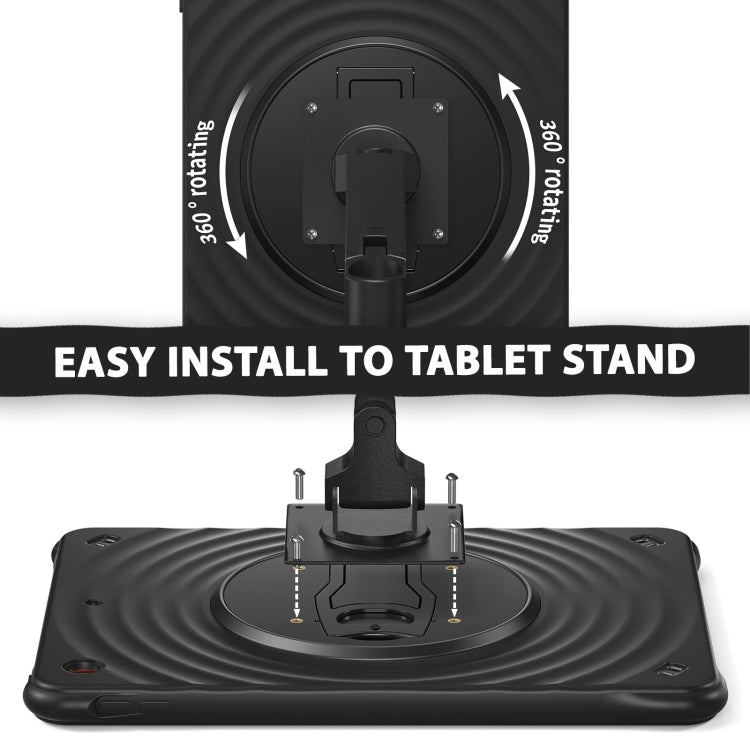 For iPad 10.2 2021 / 2020 / 2019 Holder Silicone Hybrid PC Tablet Case(Black) - iPad 10.2 Cases by buy2fix | Online Shopping UK | buy2fix