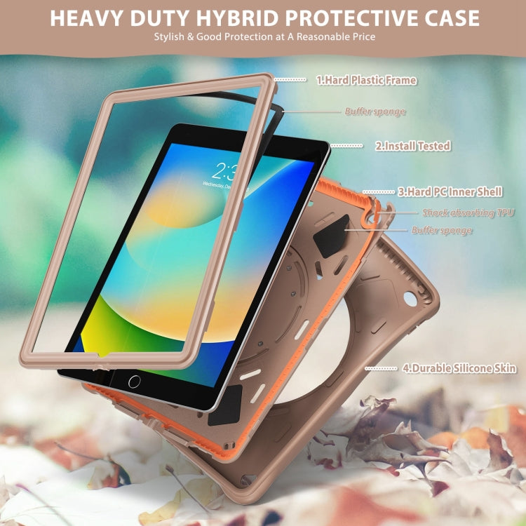For iPad 10.2 2021 / 2020 / 2019 Holder Silicone Hybrid PC Tablet Case(Light Coffee) - iPad 10.2 Cases by buy2fix | Online Shopping UK | buy2fix