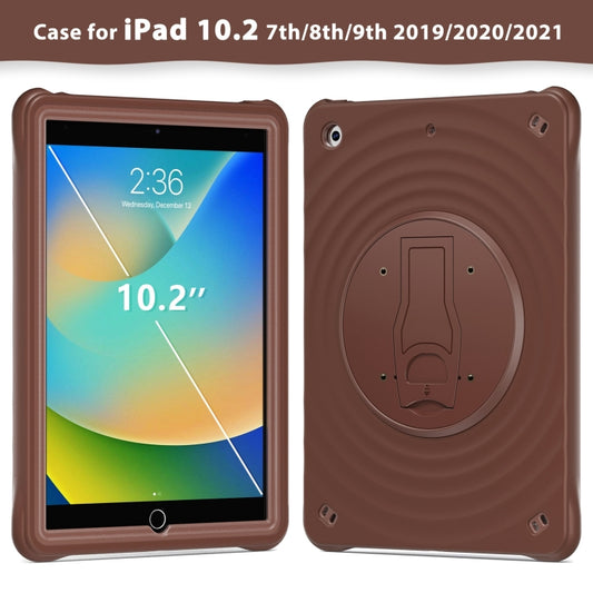 For iPad 10.2 2021 / 2020 / 2019 Holder Silicone Hybrid PC Tablet Case(Chocolate) - iPad 10.2 Cases by buy2fix | Online Shopping UK | buy2fix