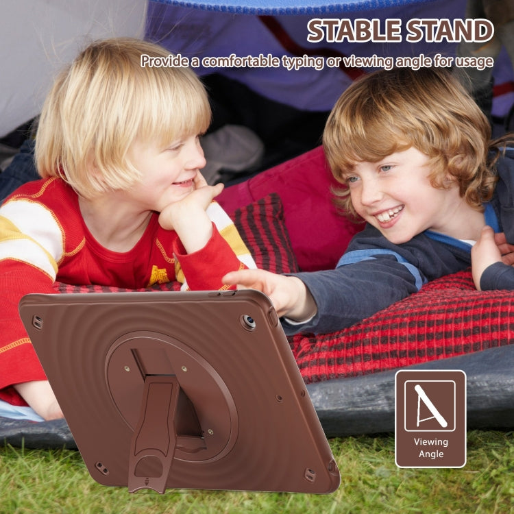 For iPad 10.2 2021 / 2020 / 2019 Holder Silicone Hybrid PC Tablet Case(Chocolate) - iPad 10.2 Cases by buy2fix | Online Shopping UK | buy2fix