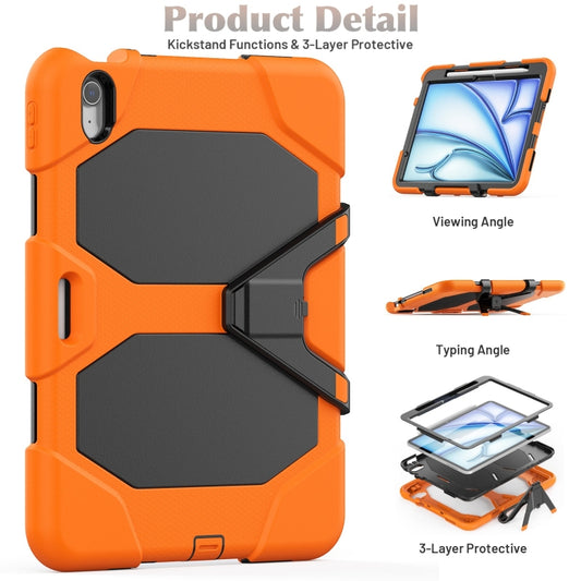 For iPad Air 11 2025 / 2024 Colorful Silicone Heavy Duty Hybrid PC Tablet Case(Orange) by buy2fix
