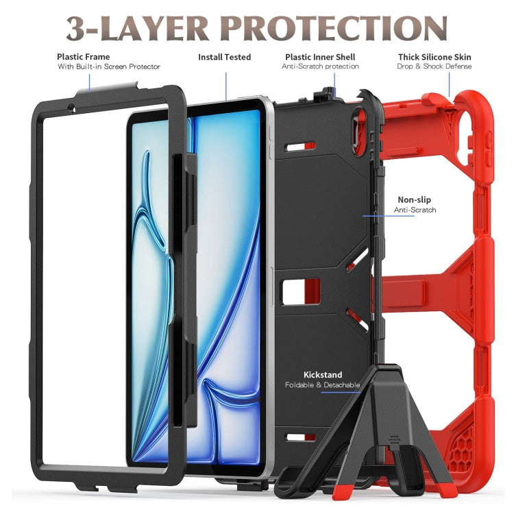 For iPad Air 11 2025 / 2024 Colorful Silicone Heavy Duty Hybrid PC Tablet Case(Red) - iPad Air 11 2025 / 2024 Cases by buy2fix | Online Shopping UK | buy2fix