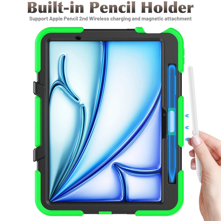 For iPad Air 11 2025 / 2024 Colorful Silicone Heavy Duty Hybrid PC Tablet Case(Green) - iPad Air 11 2025 / 2024 Cases by buy2fix | Online Shopping UK | buy2fix