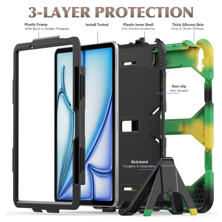 For iPad Air 11 2025 / 2024 Colorful Silicone Heavy Duty Hybrid PC Tablet Case(Camouflage) - iPad Air 11 2025 / 2024 Cases by buy2fix | Online Shopping UK | buy2fix