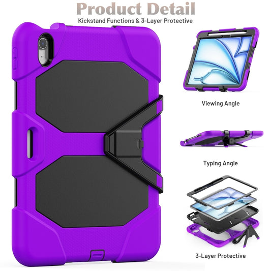 For iPad Air 11 2025 / 2024 Colorful Silicone Heavy Duty Hybrid PC Tablet Case(Purple) by buy2fix
