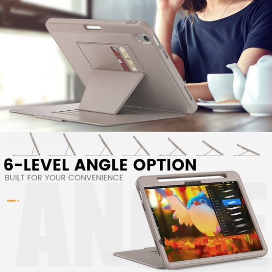 For iPad Air 11 2025 / 2024 Smart B Magnetic Holder Leather Tablet Case(Rose Gold) by buy2fix