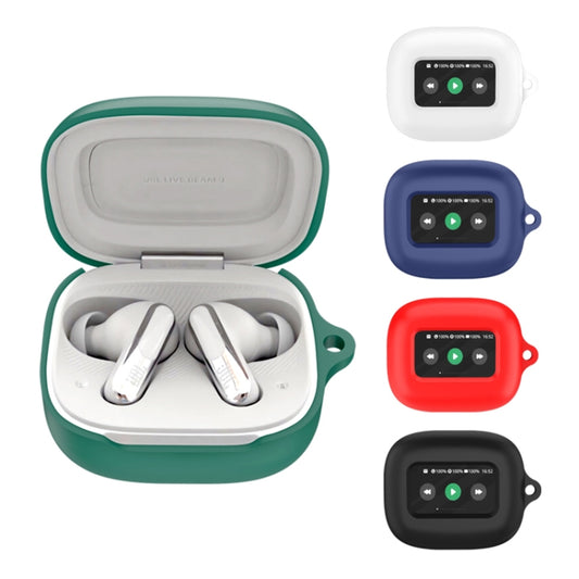 For JBL Live Beam 3 Wireless Bluetooth Earphones Silicone Protective Case(White) by buy2fix
