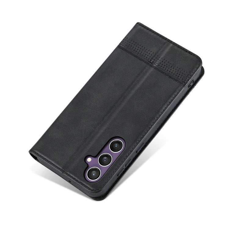 For Samsung Galaxy S24 FE 5G AZNS Magnetic Calf Texture Flip Leather Phone Case(Black) by AZNS