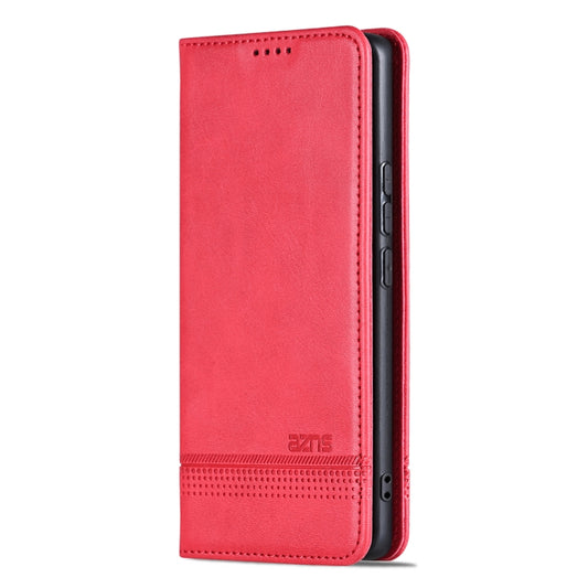For Samsung Galaxy S25+ 5G AZNS Magnetic Calf Texture Flip Leather Phone Case(Red) by AZNS