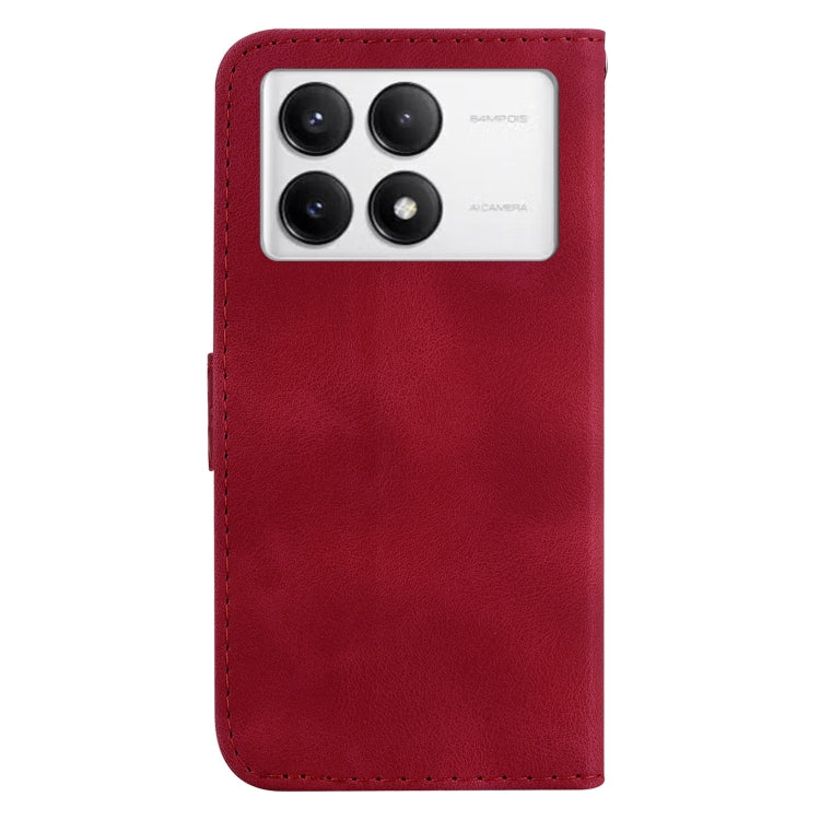 For Redmi K70 / K70 Pro Seven-shaped Embossed Leather Phone Case(Red) - Xiaomi Cases by buy2fix | Online Shopping UK | buy2fix
