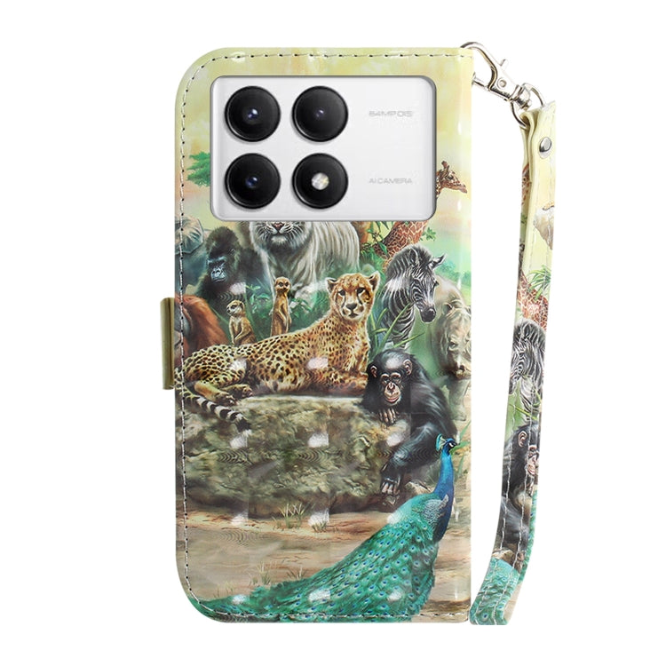 For Xiaomi Redmi K70 Pro / K70 3D Colored Flip Leather Phone Case(Zoo) - Xiaomi Cases by buy2fix | Online Shopping UK | buy2fix