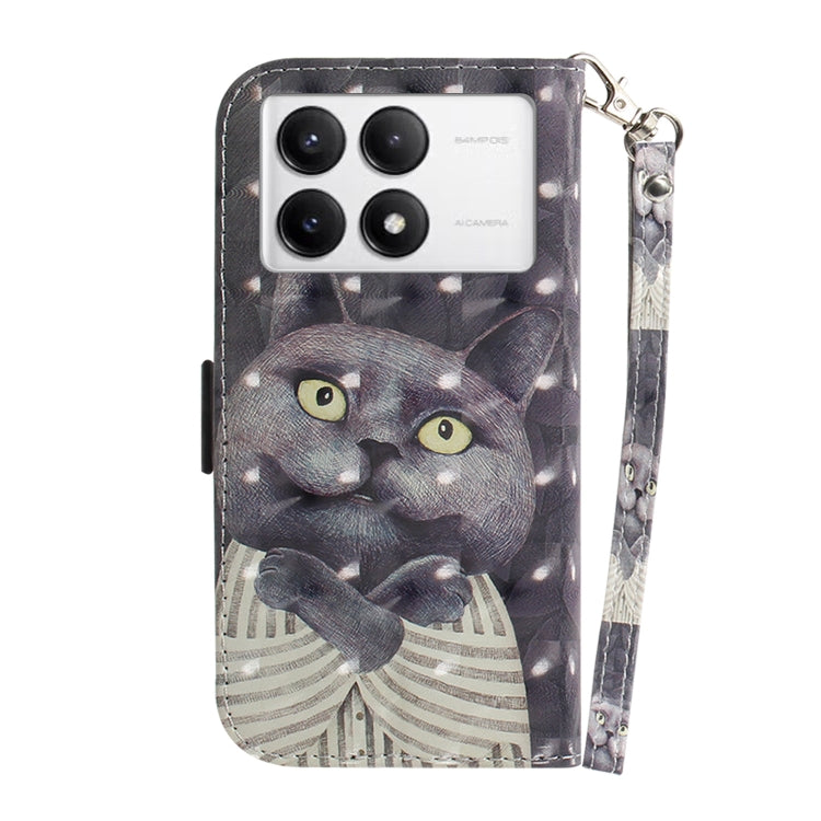 For Xiaomi Redmi K70 Pro / K70 3D Colored Flip Leather Phone Case(Hug Cat) - Xiaomi Cases by buy2fix | Online Shopping UK | buy2fix