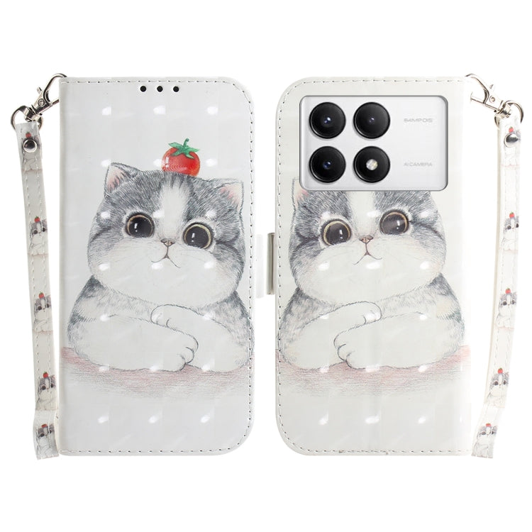 For Xiaomi Redmi K70 Pro / K70 3D Colored Flip Leather Phone Case(Cute Cat) - Xiaomi Cases by buy2fix | Online Shopping UK | buy2fix