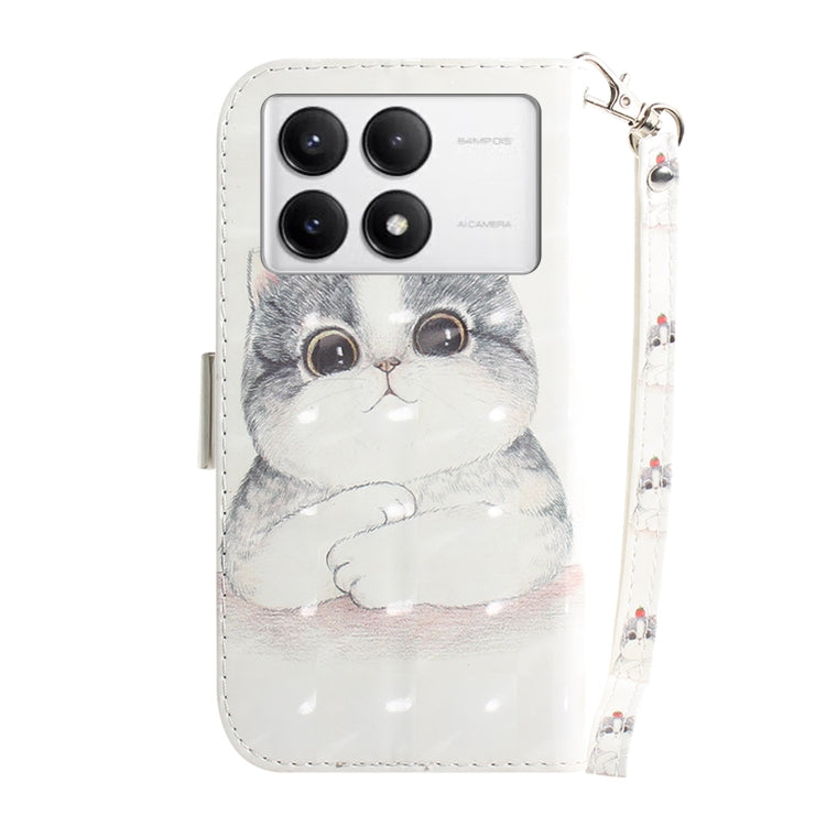 For Xiaomi Redmi K70 Pro / K70 3D Colored Flip Leather Phone Case(Cute Cat) - Xiaomi Cases by buy2fix | Online Shopping UK | buy2fix