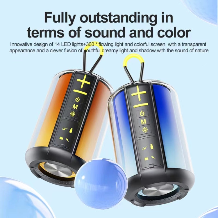 AEC S16 Portable LED Light Rainbow RGB Bluetooth Wireless TWS Speaker(Black) - Desktop Speaker by AEC | Online Shopping UK | buy2fix