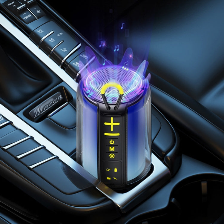 AEC S16 Portable LED Light Rainbow RGB Bluetooth Wireless TWS Speaker(Black) - Desktop Speaker by AEC | Online Shopping UK | buy2fix