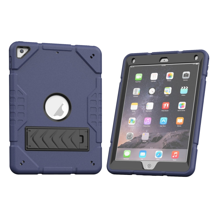 For iPad 9.7 2018 / Air / Air 2 Armor Holder Silicone Hybrid PC Tablet Case(Navy Blue Black) - iPad 9.7 (2018) & (2017) Cases by buy2fix | Online Shopping UK | buy2fix