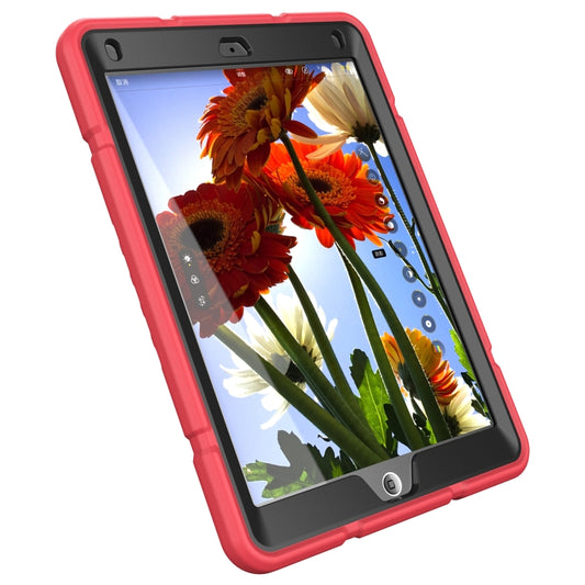 For iPad 9.7 2018 / Air / Air 2 Armor Holder Silicone Hybrid PC Tablet Case(Red Black) by buy2fix