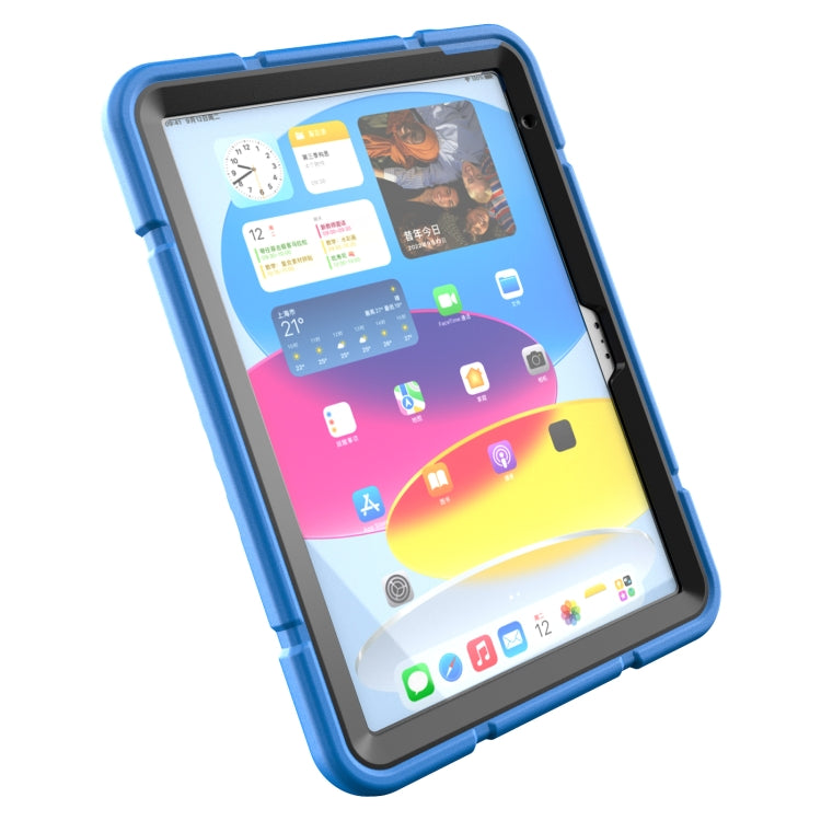For iPad 2025 / 2022 Armor Holder Silicone Hybrid PC Tablet Case(Blue) - iPad 2025 / 2022 Cases by buy2fix | Online Shopping UK | buy2fix