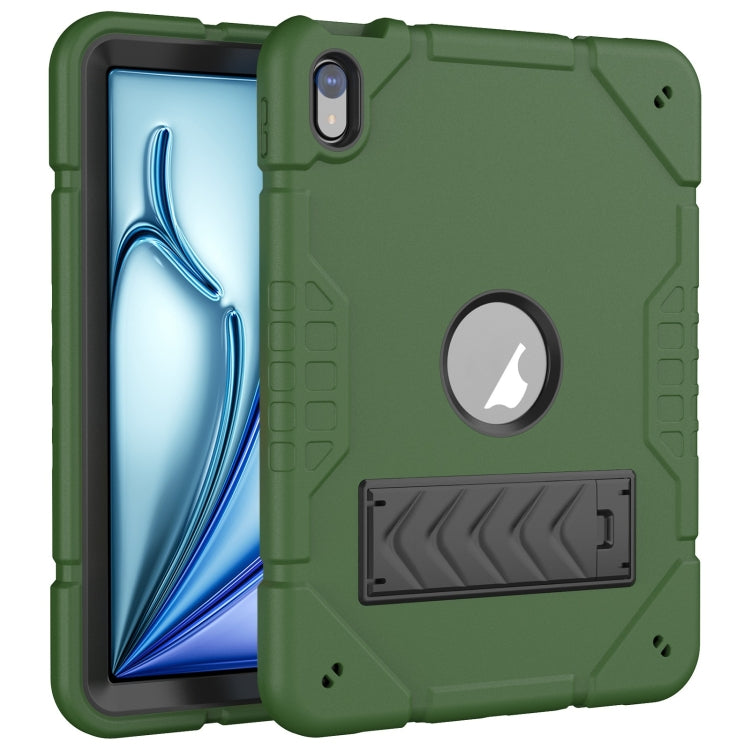For iPad Air 11 2025 / 2024 Armor Holder Silicone Hybrid PC Tablet Case(Army Green Black) - iPad Air 11 2025 / 2024 Cases by buy2fix | Online Shopping UK | buy2fix