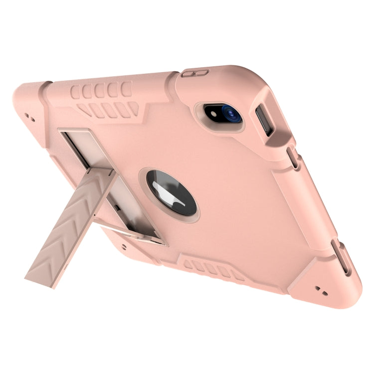 For iPad Air 2022 / 2020 10.9 Armor Holder Silicone Hybrid PC Tablet Case(Rose Gold) - iPad Air (2022) / (2020) 10.9 Cases by buy2fix | Online Shopping UK | buy2fix