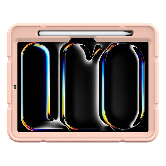 For iPad Pro 11 2025 / 2024 Armor Holder Silicone Hybrid PC Tablet Case(Rose Gold) by buy2fix
