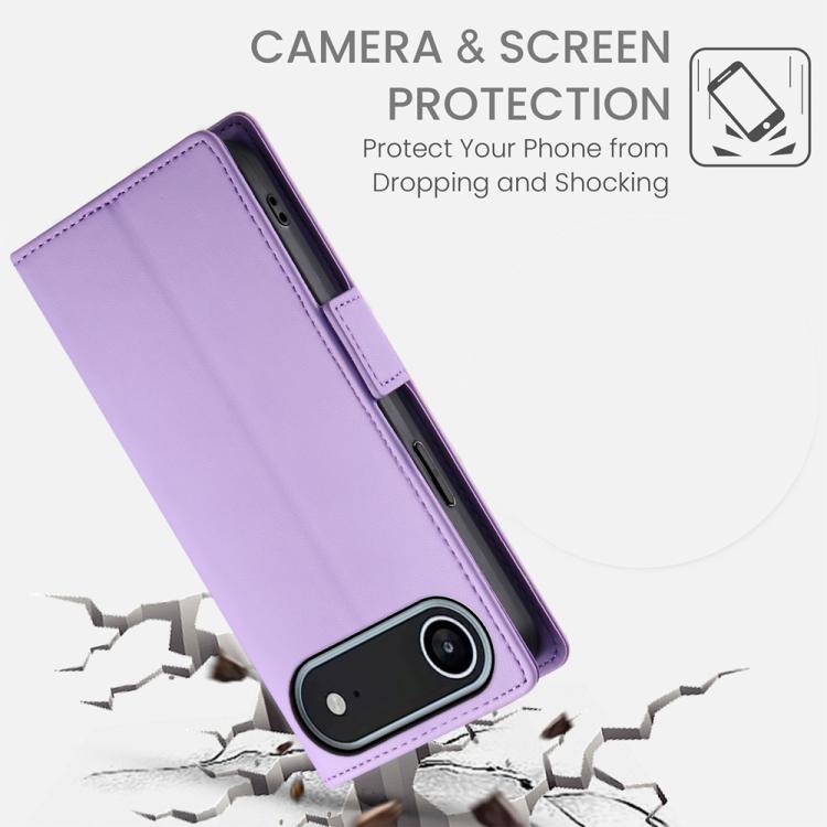 For iPhone Air Side Buckle Magnetic Frosted Leather Phone Case(Purple) - iPhone Air Cases by buy2fix | Online Shopping UK | buy2fix