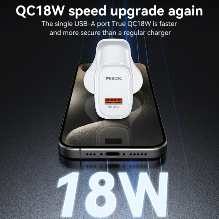 Yesido YC85 PD 18W USB Fast Charger, Specification:UK Plug(White) - USB Charger by Yesido | Online Shopping UK | buy2fix