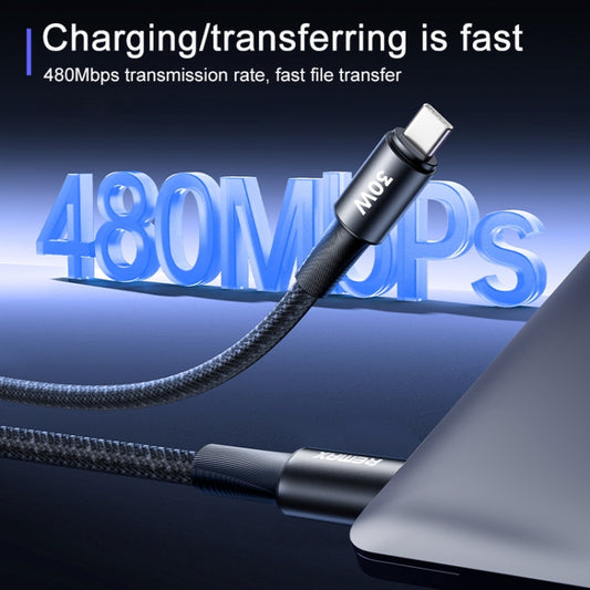 REMAX RC-C099 1.2m 66W USB to Type-C Fast Charging Braided Data Cable(Black) - USB-C & Type-C Cable by REMAX | Online Shopping UK | buy2fix