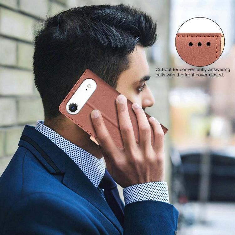 For iPhone Air Color Matching RFID Anti-theft Leather Phone Case(Brown) - iPhone Air Cases by buy2fix | Online Shopping UK | buy2fix