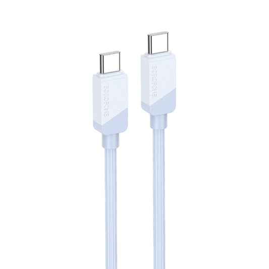 Borofone BX107 60W USB-C / Type-C to USB-C / Type-C Fast Charge Data Cable, Length:1m(Blue) - USB-C & Type-C Cable by Borofone | Online Shopping UK | buy2fix