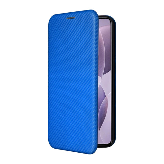 For Redmi K70 Carbon Fiber Texture Flip Leather Phone Case(Blue) by buy2fix