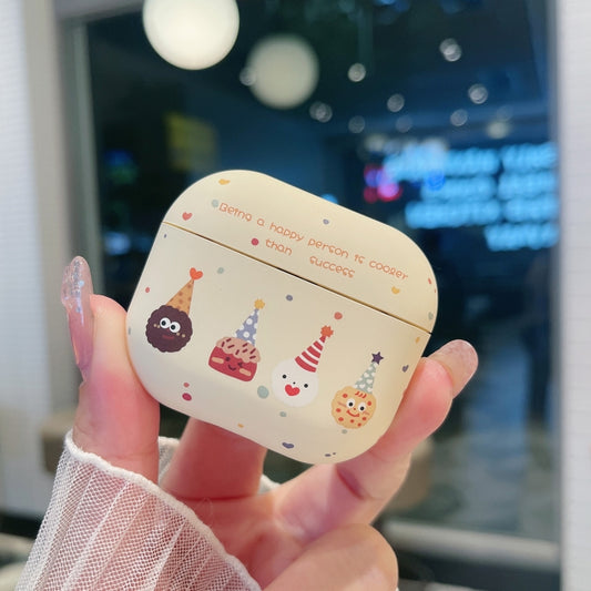 For AirPods 3 Cookies Pattern Earbuds Box Frosted TPU Case(Beige) by buy2fix