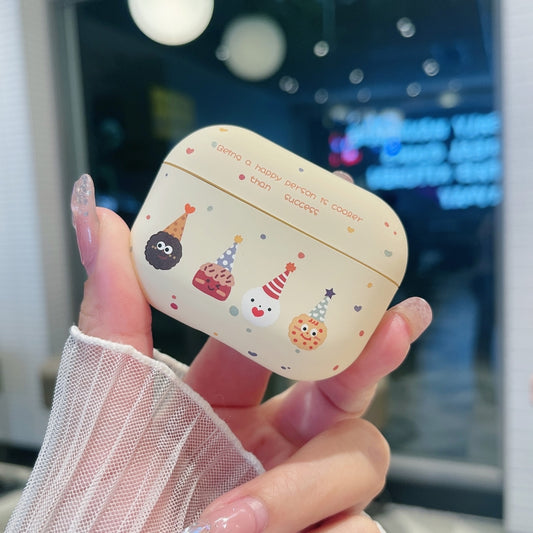 For AirPods Pro Cookies Pattern Earbuds Box Frosted TPU Case(Beige) by buy2fix