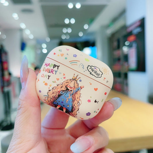 For AirPods 3 Girl Pattern Earbuds Box Frosted TPU Case(Crown) by buy2fix