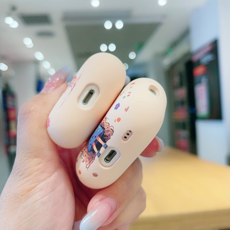 For AirPods Pro 2 Girl Pattern Earbuds Box Frosted TPU Case(Crown) by buy2fix