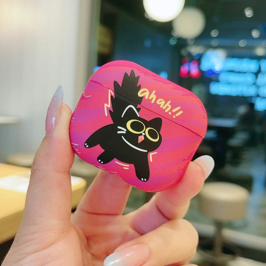 For AirPods 3 Cat and Dog Pattern Earbuds Box Frosted TPU Case(Flashing Cat) by buy2fix