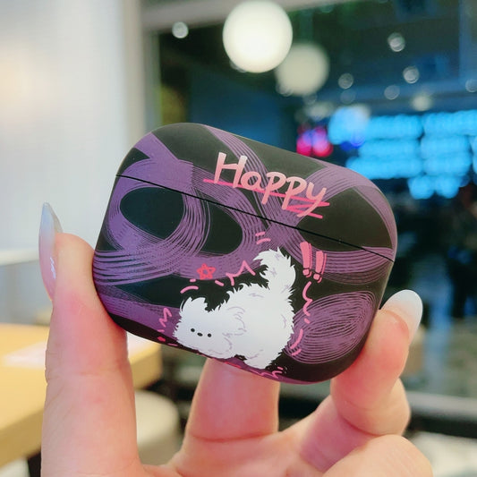 For AirPods Pro Cat and Dog Pattern Earbuds Box Frosted TPU Case(Exploring Dog) by buy2fix