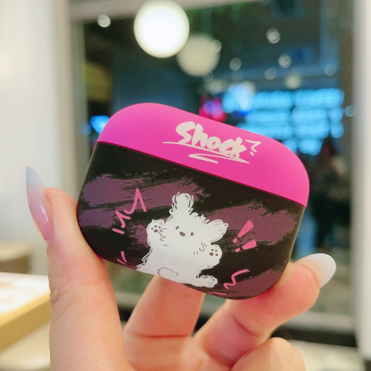 For AirPods Pro Cat and Dog Pattern Earbuds Box Frosted TPU Case(Shocking Dog) by buy2fix