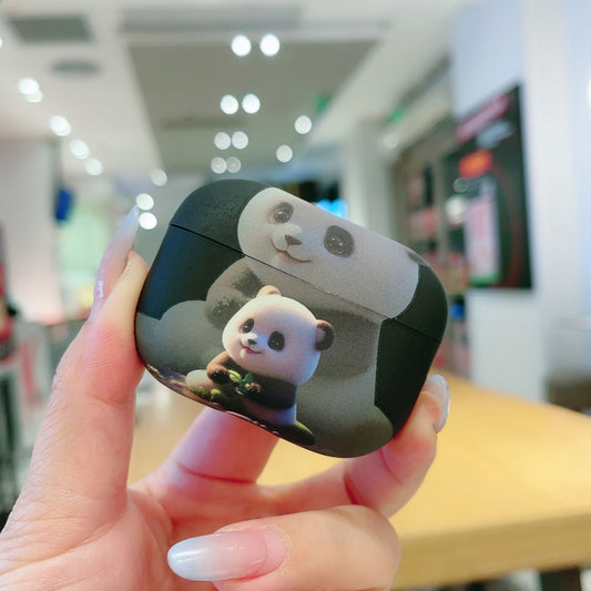For AirPods Pro 2 Phantom Panda Pattern Earbuds Box Frosted TPU Case(Black) by buy2fix
