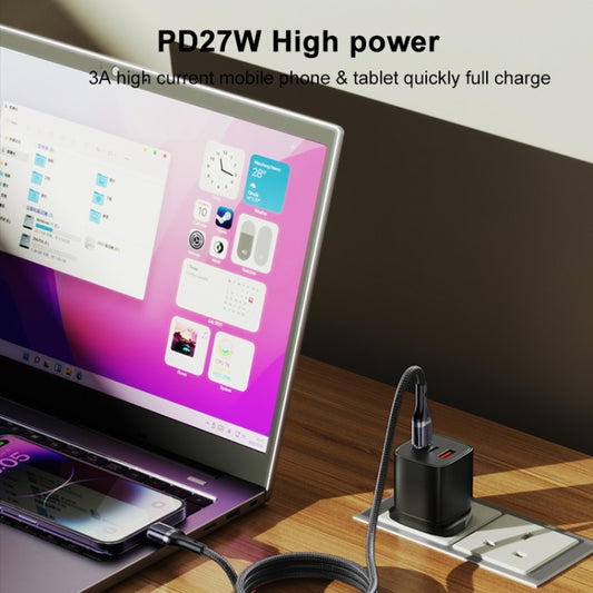 Yesido CA167 PD 27W USB-C / Type-C to 8 Pin Fast Charging Data Cable, Length:1.2m(Black) by Yesido